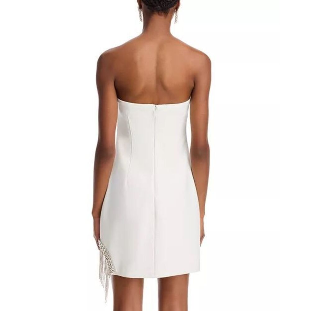 Cinq a Sept Sammy Rhinestone Fringe Mini Dress Off White New Size 8 - Picture 3 of 12